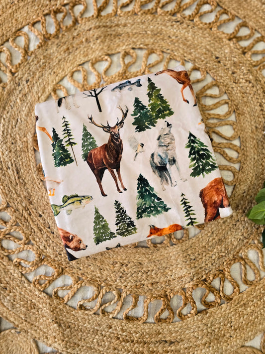 Woodland Animals Blanket SIZE: 50" x 60"